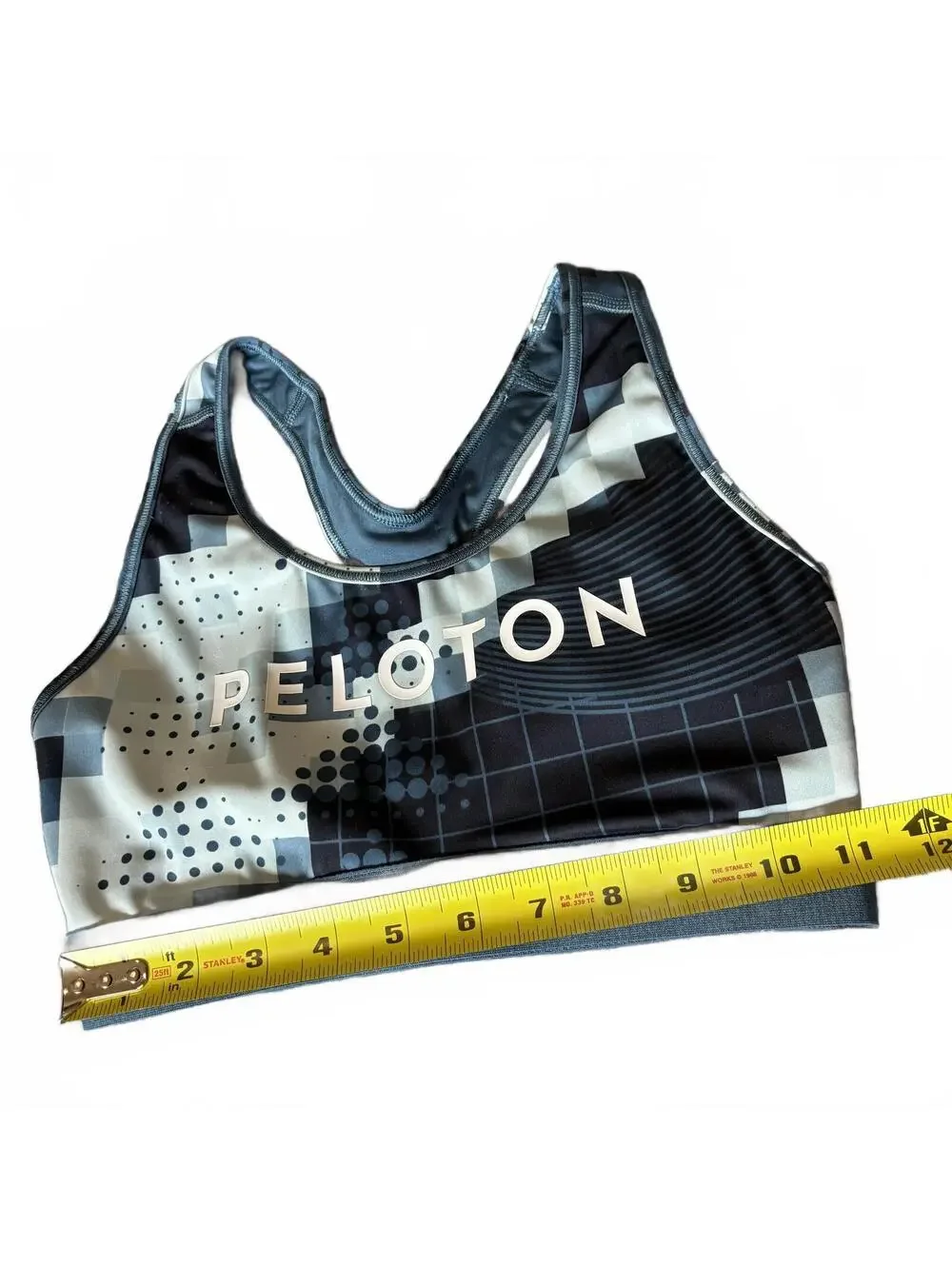 Adidas Peloton Pixel Graphic Racerback Sports Bra Teal Blue Athliesure Size S